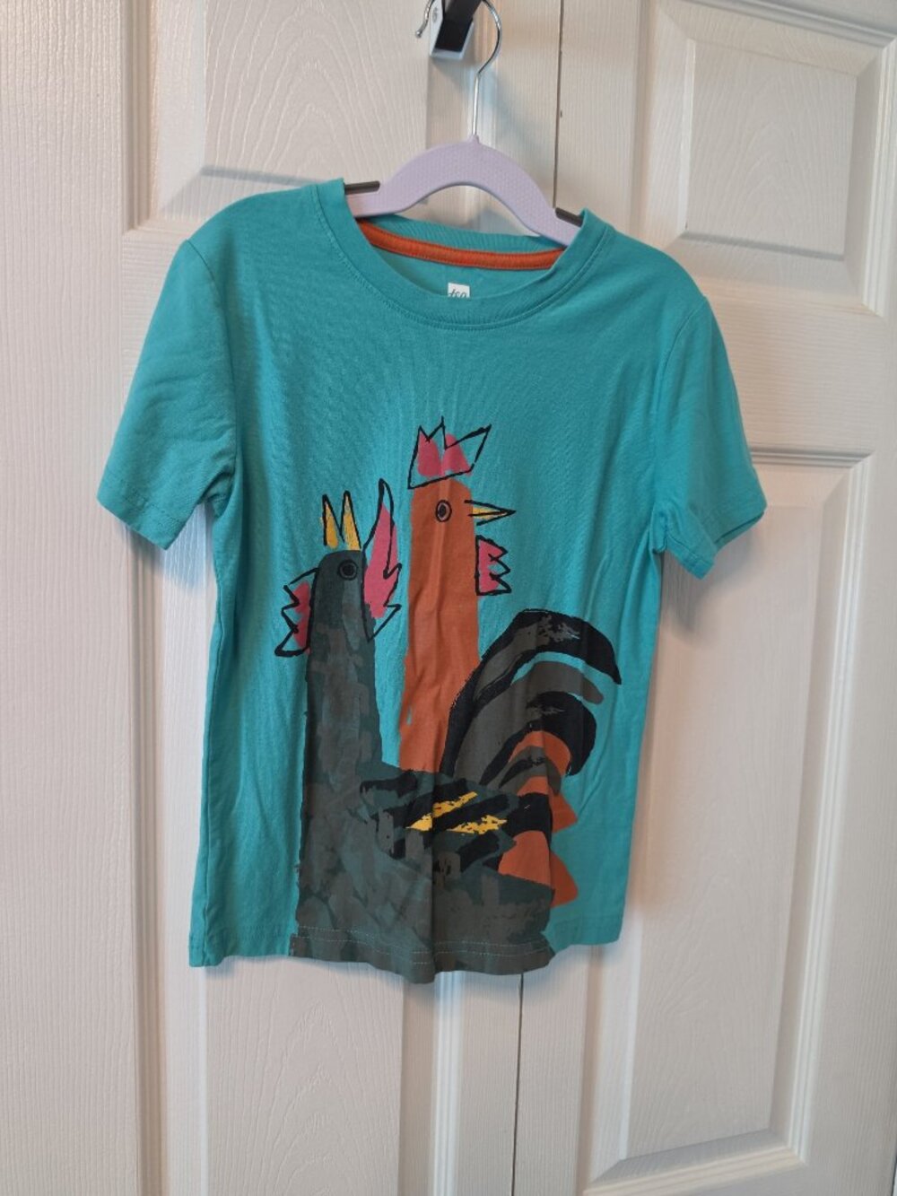 Tea Collection Kids Teal Rooster Graphic T-Shirt — 7 Years